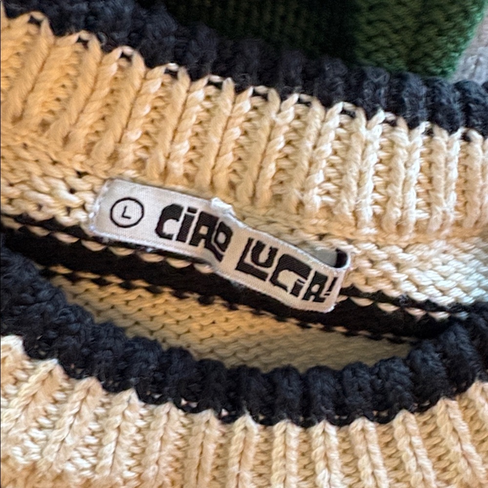 Ciao Lucia Black and Cream Knit Sweater - Picture 2 of 4